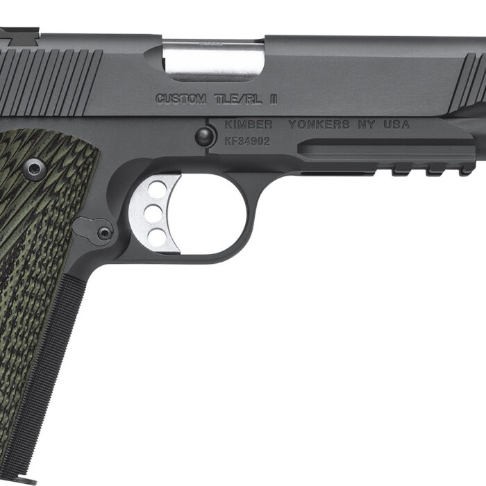Kimber Mfg, Inc 3200337 TLE II  45 ACP 7+1 5" Stainless Threaded Barrel, Matte Black Serrated Steel Slide, Matte Black Steel Frame w/Beavertail & Picatinny Rail, Aggressively Textures G-10 Grip