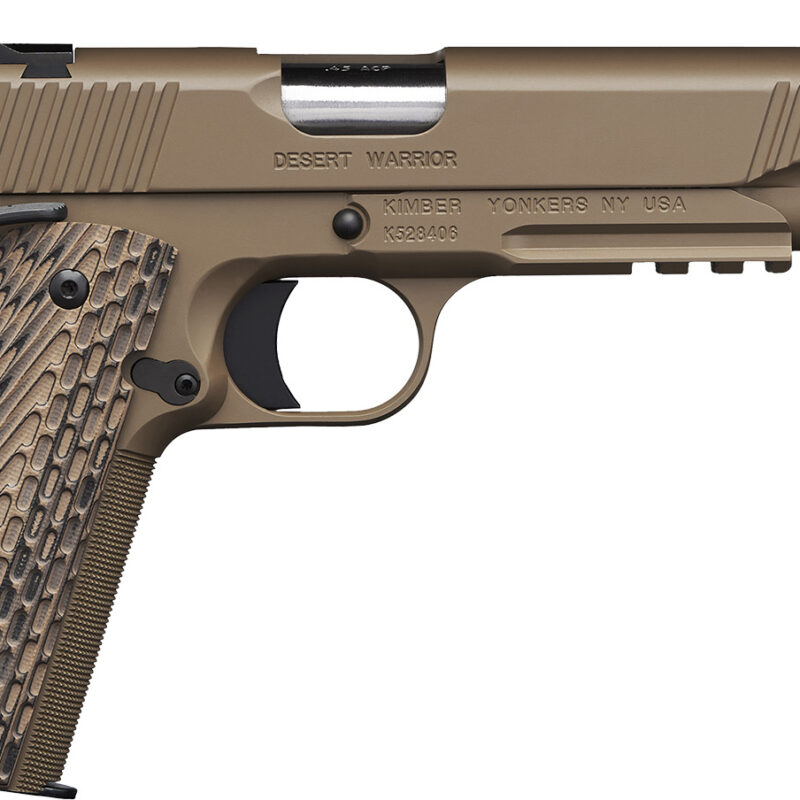 Kimber Mfg.,inc 3000237 Desert Warrior TFS 45 ACP 7+1 5.50" Front Serrations Steel Slide Desert Tan KimPro II G-10 Grip