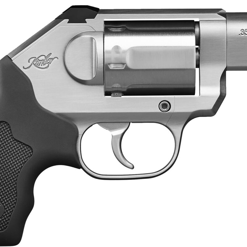 Kimber Mfg, Inc 3400004CA K6S *CA Compliant DAO 357 Mag 6 Shot 2" Brushed Stainless Steel Barrel & Cylinder, Brushed Stainless Steel Frame, Black Hogue Rubber Grip, Concealed Hammer