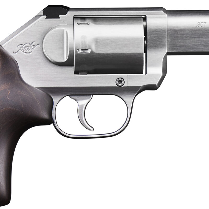 Kimber Mfg, Inc 3400011CA K6S *CA Compliant DAO 357 Mag 6 Shot 3" Brushed Stainless Steel Barrel, Cylinder & Frame, Large Smooth Walnut Grip, Concealed Hammer