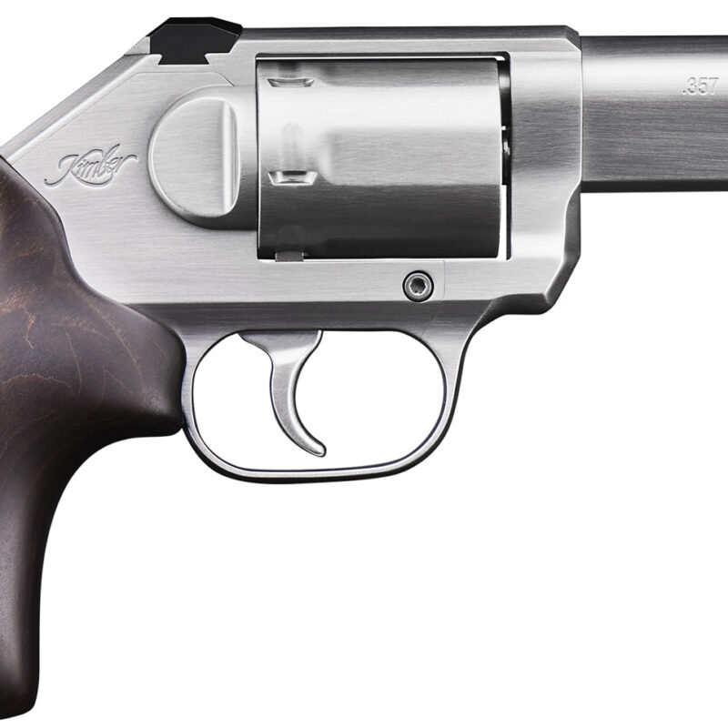 Kimber Mfg, Inc 3400011 K6S Stainless 3 357 Mag 6 Shot 3" Brushed Stainless Steel Barrel &s Cylinder, Brushed Stainless Steel Frame, Large Smooth Walnut Grip, Concealed Hammer