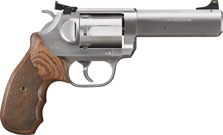 Kimber Mfg, Inc 3400032 K6S Target GFO DA/SA 357 Mag 6 Shot 4" Brushed Stainless Steel Barrel & Cylinder, Brushed Stainless Steel Frame, Diamond Checkering Grip