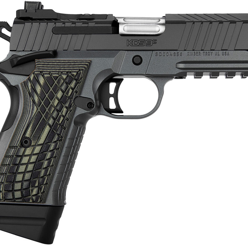 Kimber Mfg.,inc 3100016 KDS9C  9mm 15+1 4.09" KimPro Gray Front and Rear Serrations Stainless Steel OD Green G-10 Grip
