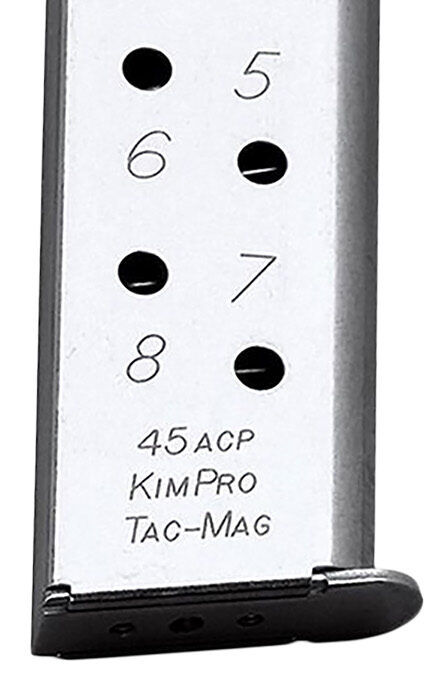 Kimber Mfg.,inc 1100721A Tac-Mag  8rd 45 ACP Silver Stainless Steel