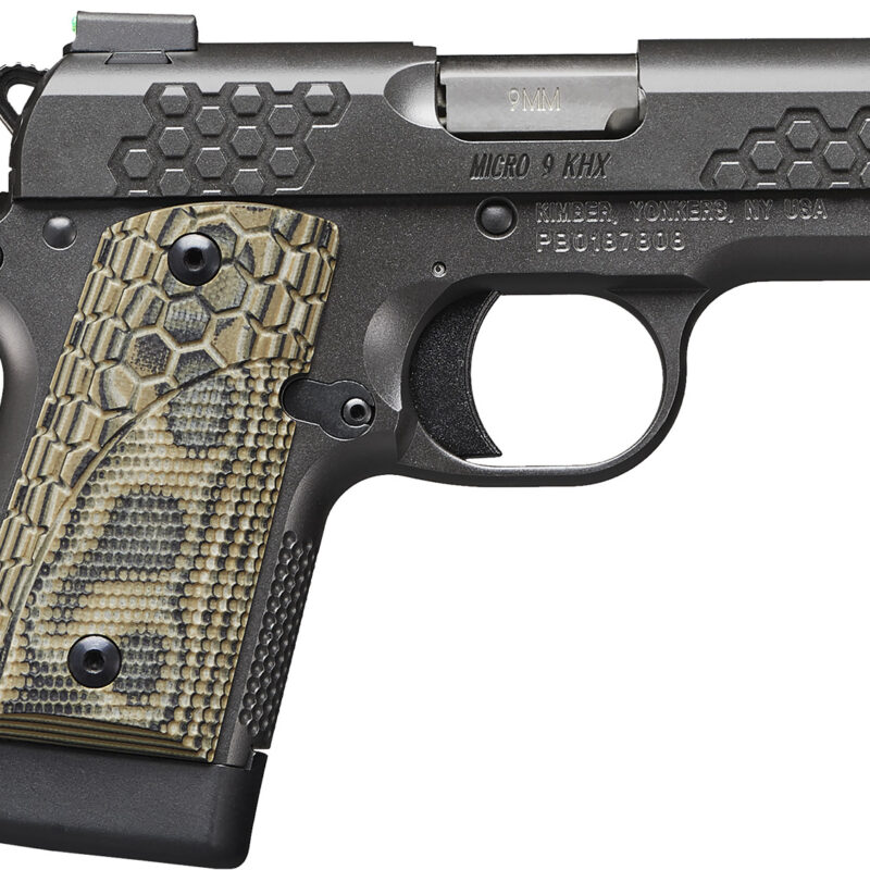 Kimber Mfg.,inc 3300198 Micro 9 KHX 9mm 7+1 3.15" KimPro II Gray Stainless Steel Hogue G-10 Mainspring Housing Grips
