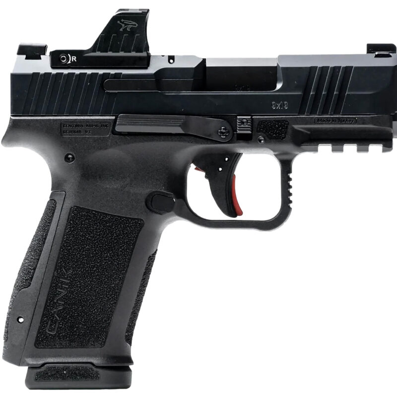 Canik HG7882VN Mete MC9L 17+1 9mm Luger Black Sub-Compact Frame 3.18" Steel Barrel Black, Nitride Serrated Steel Slide, Black Polymer Frame w/Picatinny Rail, MeCanik MO1 Red Dot