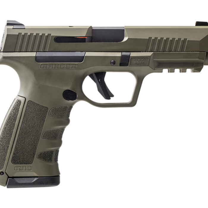 Dickinson LLC RA9G RA9  9mm Luger 17+1 4.25" Black Steel Barrel, OD Green Cerakote Serrated Aluminum Slide, OD Green Polymer Frame w/Accessory Rail