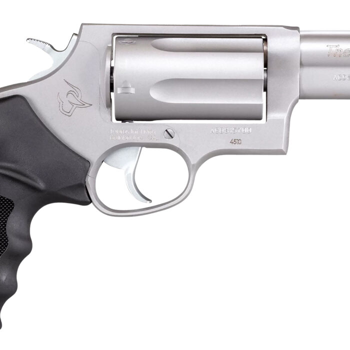Taurus 2441039T Judge  Compact Frame 45 Colt (LC)/410 Bore 5rd 3" Matte Stainless Stainless Steel Barrel, Cylinder & Frame, Black Finger Groove Grip, Exposed Hammer