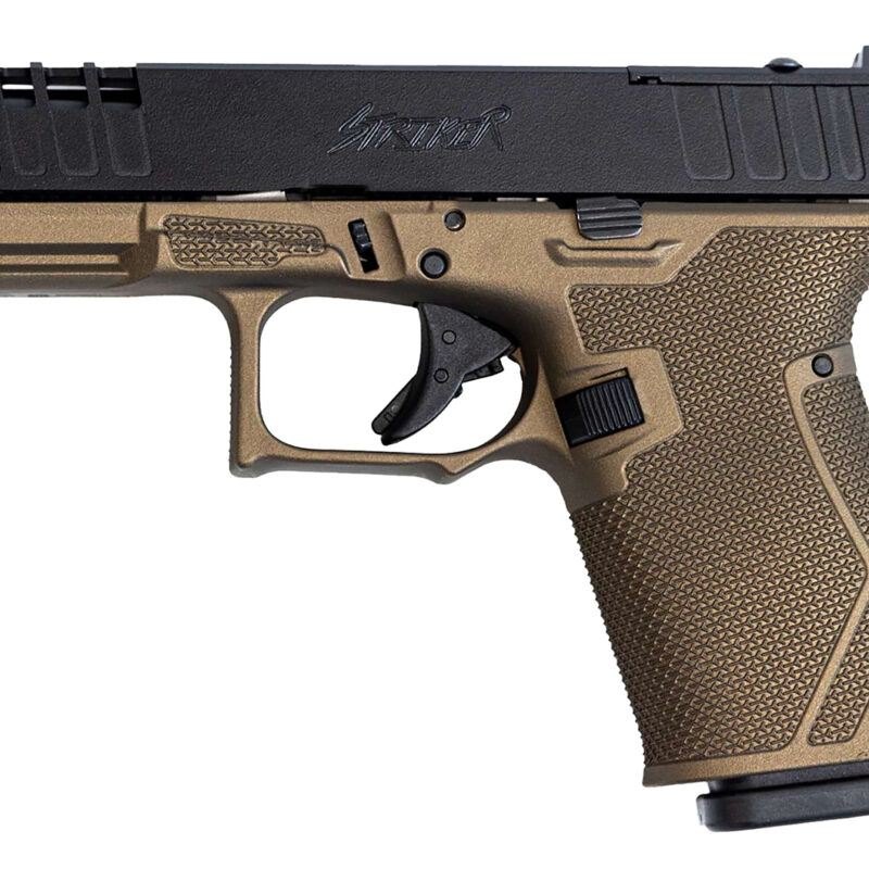 Great Lakes Firearms GL19BRZ Striker  Compact Frame 9mm Luger 15+1 4" Black Nitride Steel Barrel, Black Cerakote Serrated w/Slide Cuts Steel Slide, Bronze Cerakote Polymer Frame & Grip, Ambidextrous