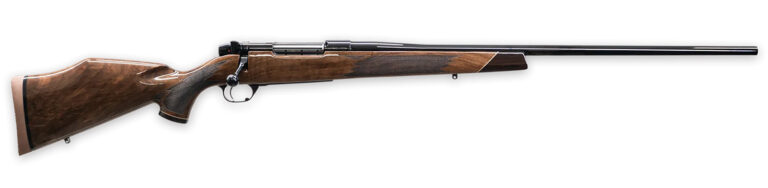 Weatherby MDX01N240WR4O Mark V Deluxe 240 Wthby Mag 4+1 24" High Gloss Fluted Barrel, High Gloss Blued Drilled & Tapped Stainless Steel Receiver, Fixed Gloss Walnut Stock, Right Hand