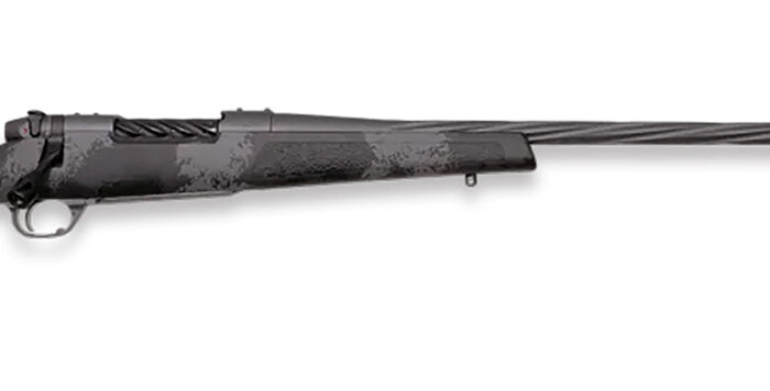 Weatherby MLW01N7MMBR2B Mark V Live Wild 7mm BC Carbon Gray Cerakote Spiral Fluted Barrel Black/Gray Sponge Pattern/Polymer Stock