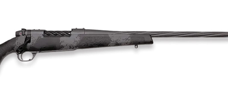 Weatherby MLW01N7MMBR2B Mark V Live Wild 7mm BC Carbon Gray Cerakote Spiral Fluted Barrel Black/Gray Sponge Pattern/Polymer Stock