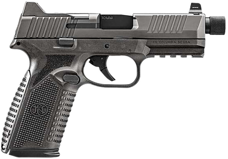 FN 66-101952 510 Tactical 10mm 22+1 4.71" Black Steel Threaded Barrel, Gray PVD Optic Cut/Serrated Stainless Steel Slide & Polymer Frame w/Picatinny Rail, Interchangeable Backstrap Grip
