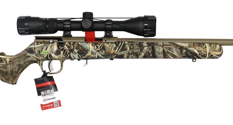 Savage Arms 90757 93 XP 22 WMR 10+1 21" Coyote Tan Cerakote Button-Rifled Barrel & Drilled & Tapped Steel Receiver, Brush Camouflage Fixed Synthetic Stock, Weaver 3-9x40mm