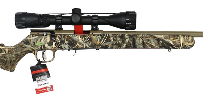 Savage Arms 96867 93 XP 17 HMR 10+1 21" Coyote Tan Cerakote Button-Rifled Barrel & Drilled & Tapped Steel Receiver, Brush Camouflage Fixed Synthetic Stock, Weaver 3-9x40mm