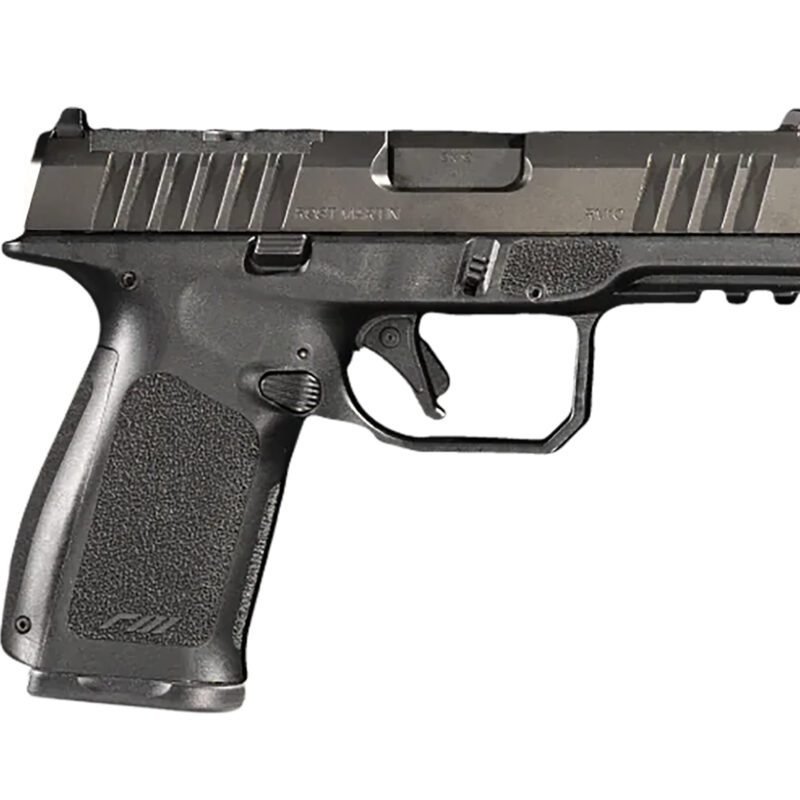 Rost Martin RM1CBLKOSP10CA RM1C *CA Compliant 9mm Luger 10+1 4" Black Compensated Match Grade Barrel, Black Tenifer Optic Ready/Serrated Steel Slide, Black Textured Grip