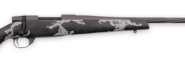 Weatherby VTE653WR8B Vanguard Talon 6.5-300 Wthby Mag 3+1 28" Tungsten Cerakote Peak 44 Blacktooth Carbon Fiber Stock w/ Green & White Sponge Pattern