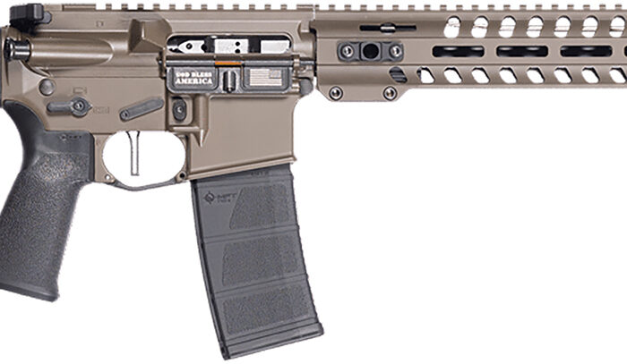 Patriot Ordnance Factory 02047 Minuteman  5.56 NATO 30+1 13.75" Black Nitride Patriot Brown Cerakote Aluminum Receiver Picatinny Rail