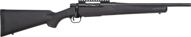 Mossberg 28230 Patriot Carbine 6.5 Creedmoor 5+1 18" Matte Blued Threaded Bull Barrel, Matte Blued Picatinny Rail Receiver, Black Fixed Synthetic Stock