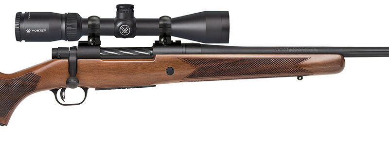 Mossberg 28238 Patriot w/Optic Full Size 450 Bushmaster 4+1 20" Matte Blued Threaded Barrel, Matte Blued Drilled & Tapped Receiver, Walnut Fixed Stock, Vortex Crossfire II 3-9x40mm Scope, Right Hand