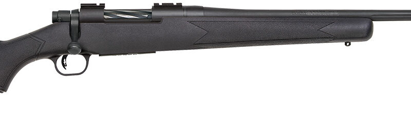 Mossberg 28243 Patriot  Full Size 6.5 PRC 4+1 24" Matte Blued Fluted Threaded Barrel, Drilled & Tapped Matte Blued Stainless Steel Receiver, Black Fixed Synthetic Stock
