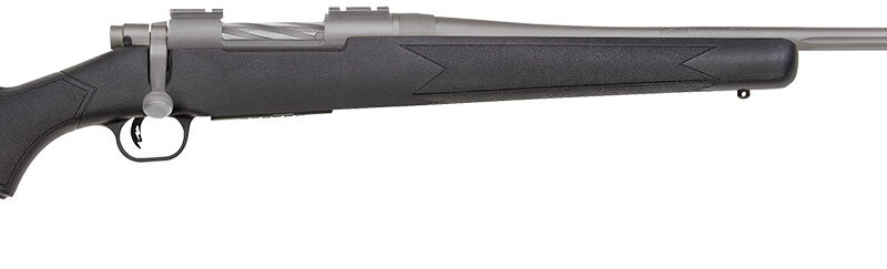 Mossberg 28245 Patriot  Full Size 6.5 PRC 4+1 24" Stainless Cerakote Fluted Threaded Barrel, Drilled & Tapped Stainless Cerakote Receiver, Black Fixed Synthetic Stock