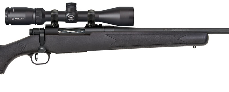Mossberg 28246 Patriot w/Optic 450 Bushmaster 4+1 20" Matte Blued Threaded Barrel, Matte Blued Drilled & Tapped Receiver, Fixed Black Synthetic Stock, Vortex Crossfire II 3-9x40mm