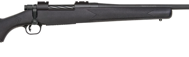 Mossberg 28248 Patriot  Full Size 7mm PRC 3+1 24" Matte Blued Fluted Threaded Barrel, Drilled & Tapped Matte Blued Stainless Steel Receiver, Black Fixed Synthetic Stock