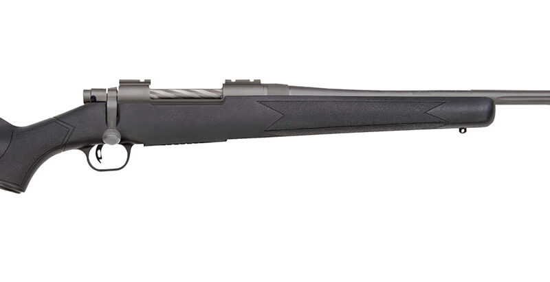 Mossberg 28259 Patriot  Full Size 450 Bushmaster 4+1 20" Stainless Cerakote Fluted Threaded Barrel, Drilled & Tapped Stainless Cerakote Receiver, Black Fixed Synthetic Stock