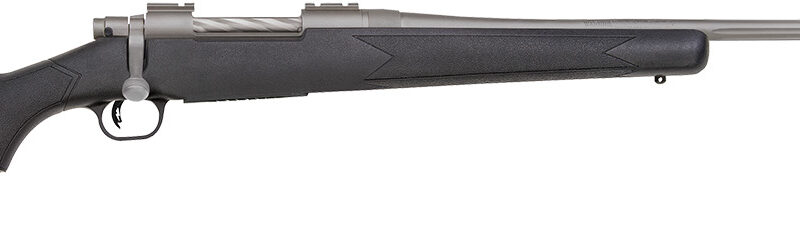 Mossberg 28261 Patriot  Full Size 7mm PRC 3+1 24" Stainless Cerakote Fluted Threaded Barrel, Drilled & Tapped Stainless Cerakote Receiver, Black Fixed Synthetic Stock