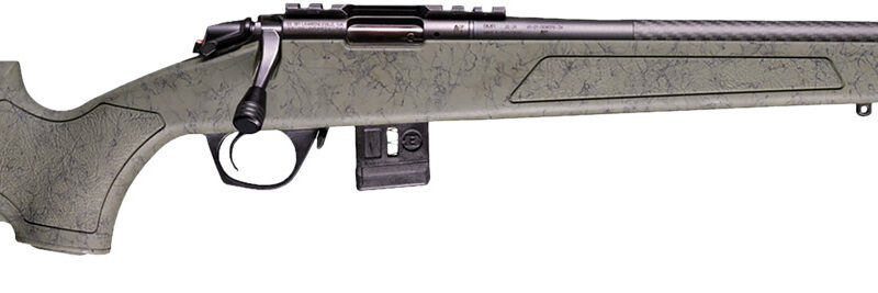 Bergara Rifles BMR008 BMR-X Carbon Fiber 22 LR 10+1 18" Carbon Fiber Threaded Barrel, Black Cerakote Picatinny Rail Steel Receiver, Adj LOP Black w/Green Webbing Synthetic Stock