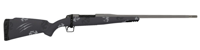 Fierce Firearms TWROG7PRC22GP Twisted Rogue 7mm PRC 22" Tungsten Cerakote Steel Threaded Barrel, Drilled & Tapped Steel Receiver, LR Negative Comb Phantom Camo Carbon Fiber Stock
