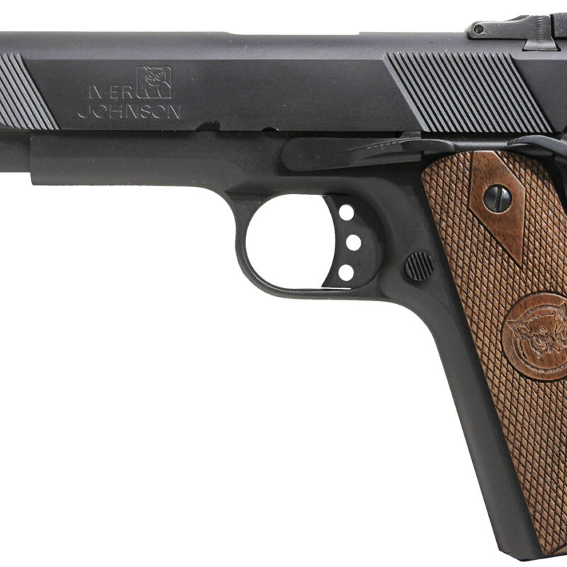 Iver Johnson Arms EAGLE9 1911 A1 Eagle 9mm Luger 9+1 5" Black Steel Barrel, Matte Blued Serrated Steel Slide & Frame w/Beavertail, Dymondwood Walnut Grip