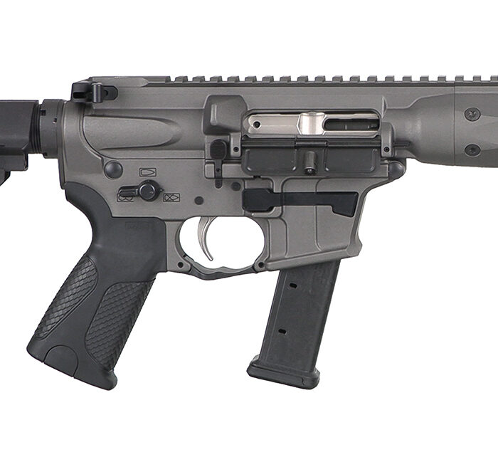 LWRC ICP9TG8SBA3 IC-9  9mm Luger 8.50" 33+1 Black Nitride Threaded Barrel, Tungsten Anodized Aluminum Picatinny Rail Receiver, SB Tactical SBA3 Brace, LWRC Ultra Combat Grip, Ambidextrous