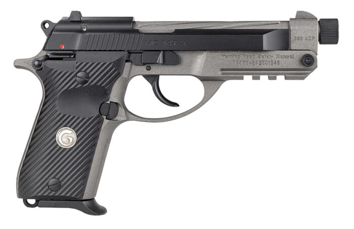 Girsan 390890 MC 14TX  380 ACP 13+1 4.90" Tungsten Cerakote Spiral Fluted Threaded Tip-Up Barrel, Matte Black Serrated Steel Slide, Tungsten Cerakote Aluminum Frame w/Picatinny Rail, Black G10 Grip