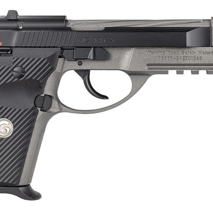 Girsan 390890 MC 14TX  380 ACP 13+1 4.90" Tungsten Cerakote Spiral Fluted Threaded Tip-Up Barrel, Matte Black Serrated Steel Slide, Tungsten Cerakote Aluminum Frame w/Picatinny Rail, Black G10 Grip