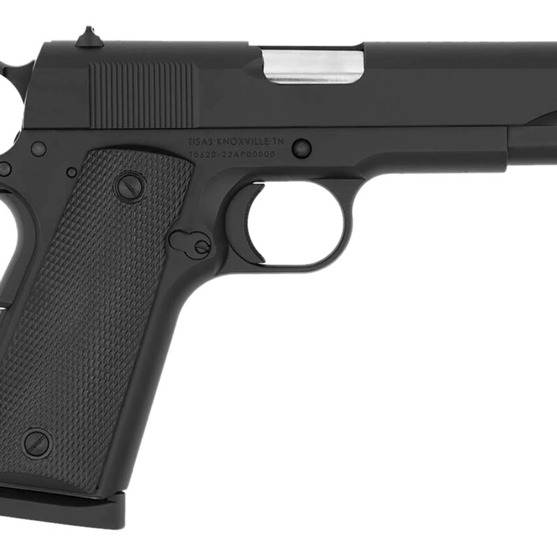Tisas 10100113 1911 A1 Tanker 45 ACP 8+1 4.25" Hard Chromium Coated Steel Barrel, Manganese Phosphate Coated Serrated Steel Slide, Matte Black Steel Frame w/Beavertail, Plastic Grip