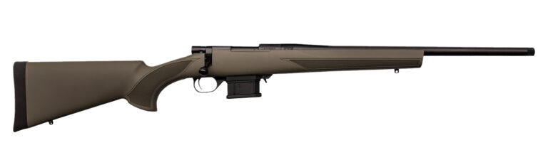 Howa HMACF6ARCGYTH 1500 Mini Action 6mm ARC 20" Black Carbon Fiber Threaded Barrel, Black Drilled & Tapped Steel Receiver, Fixed HTI Green Synthetic Stock