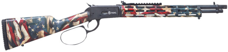 Howa CIT357LVRUSA Levtac 92 357 Mag 8+1 16.50" Matte Black Threaded Barrel & Steel Receiver w/Picatinny Rail, Fixed Respect Camo (American Flag) Synthetic Stock, Right Hand