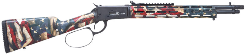 Howa CIT357LVRUSA Levtac 92 357 Mag 8+1 16.50" Matte Black Threaded Barrel & Steel Receiver w/Picatinny Rail, Fixed Respect Camo (American Flag) Synthetic Stock, Right Hand