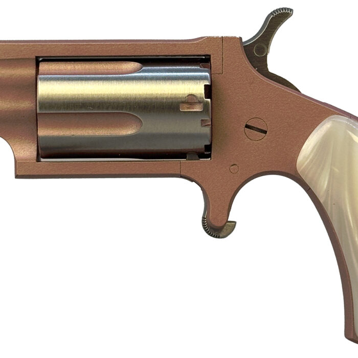 North American Arms 22MSROSE Mini-Revolver  22 Mag 5 Shot 1.13" Rose Gold Cerakote Stainless Steel Barrel & Frame, Rose Gold/Stainless Cylinder, White Pearlite Grip, Stainless Exposed Hammer,