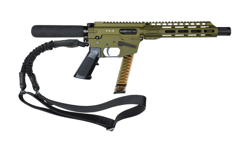 FREEDOM ORDNANCE FX9P10T-ODG FX9  9mm Luger 31+1 10" Black Nitride Stainless Steel Barrel, M-LOK Handguard, Black Anodized Aluminum Picatinny Rail Receiver, OD Green Pistol Tube, AR15 Grip, Right Hand