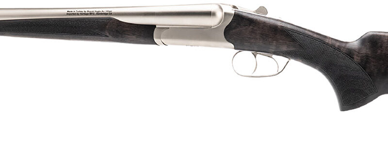 Heritage Mfg BL1218NI Badlander  12 Gauge Break Open 2rd 18.50" Nickel Side By Side Barrel & Receiver, Fixed Turkish Walnut Wood Stock