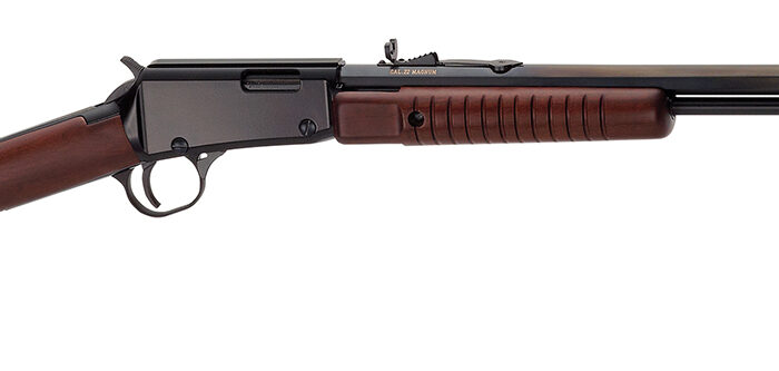 Henry H003TM Pump  22 WMR Caliber with 12+1 Capacity, 20.50" Octagon Barrel, Black Metal Finish & American Walnut Stock Right Hand (Full Size)