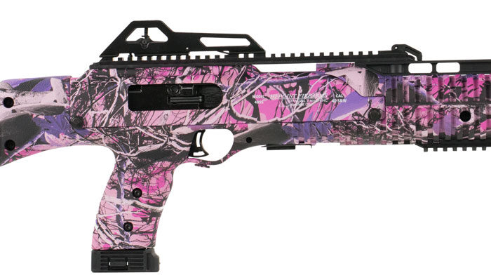 Hi-Point 4095TSPI 4095TS Carbine 40 S&W Caliber with 17.50" Barrel, 10+1 Capacity, Country Girl Metal Finish, Country Girl Camo Fixed All Weather Skeletonized Stock & Polymer Grip Right Hand