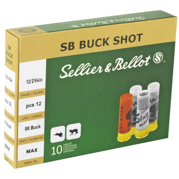 SELLIER & BELLOT 12GA 2.75 00BUCK 10RD BOX 25 BOXES PER CASE