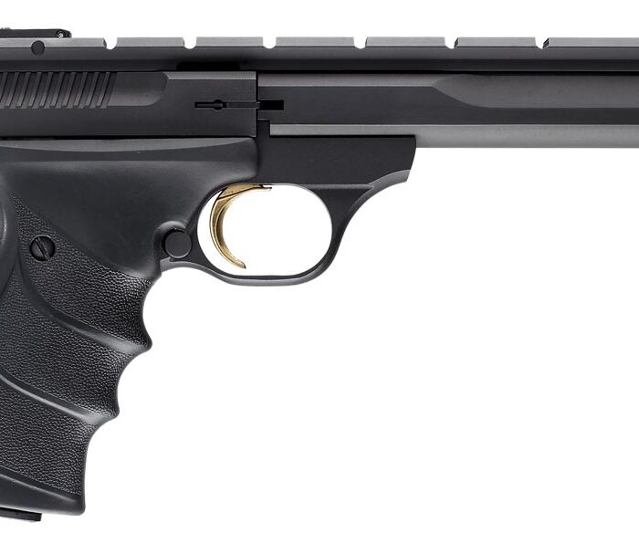 Browning 051421490 Buck Mark Contour *CA Compliant 22 LR 10+1 5.50" Black Contoured Barrel, Matte Blued Aluminum Frame & Receiver w/Rail, Black Overmolded Grip, Right Hand