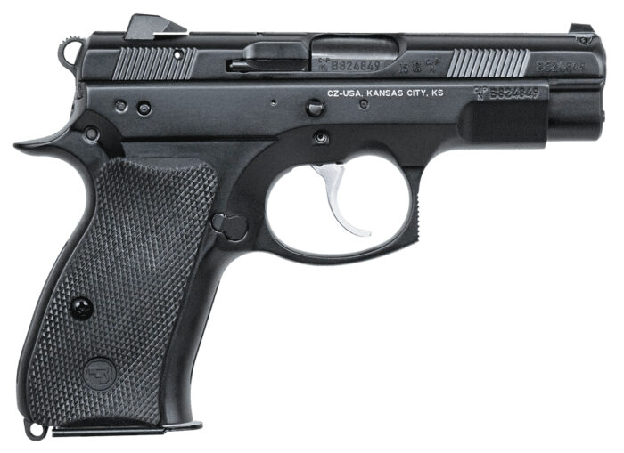 CZ-USA 01194 CZ 75 D PCA *CA Compliant Compact Frame 9mm Luger 10+1 3.75" Black Steel Barrel, Black Serrated Steel Slide, Black Polycoat Aluminum Frame w/Beavertail, Black Rubber Grip