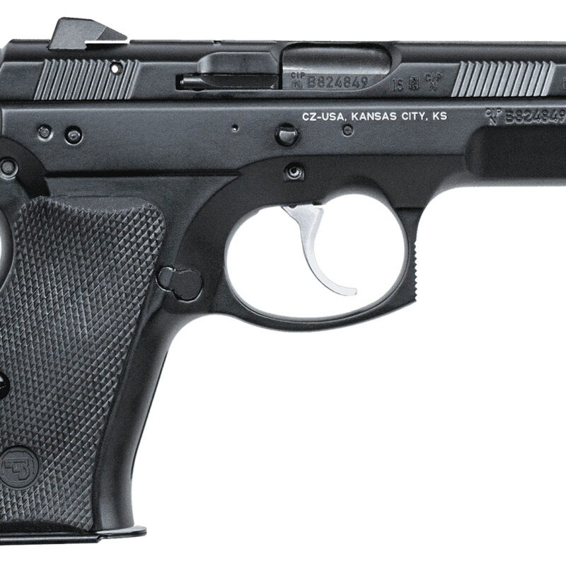 CZ-USA 01194 CZ 75 D PCA *CA Compliant Compact Frame 9mm Luger 10+1 3.75" Black Steel Barrel, Black Serrated Steel Slide, Black Polycoat Aluminum Frame w/Beavertail, Black Rubber Grip