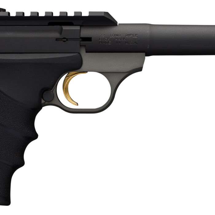 Browning 051530490 Buck Mark Plus Practical 22 LR 10+1 5.50" Tapered Bull Barrel, Matte Black Optic Ready/Serrated Steel Slide, Matte Gray Aluminum Frame, Black Ultragrip RX Grips